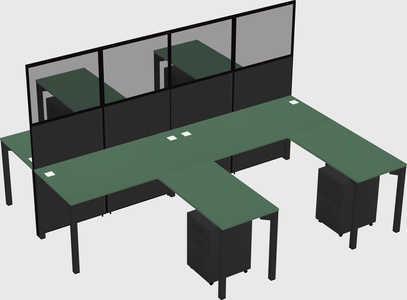 Shared l-shape cubicle