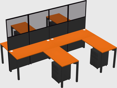 Shared l-shape cubicle