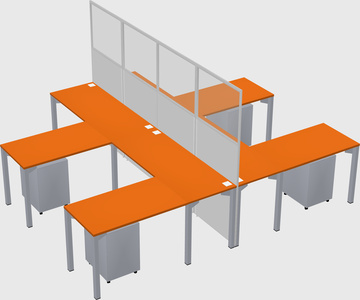Shared l-shape cubicle