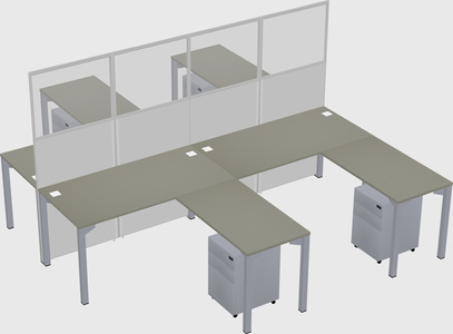 Shared l-shape cubicle