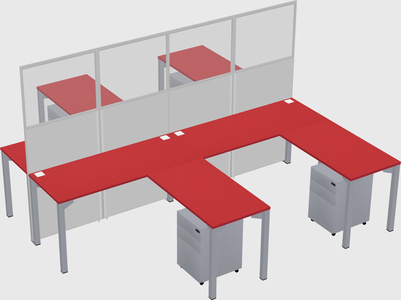 Shared l-shape cubicle