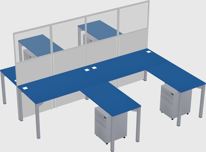 Shared l-shape cubicle