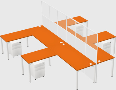 Shared l-shape cubicle