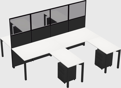 Shared l-shape cubicle