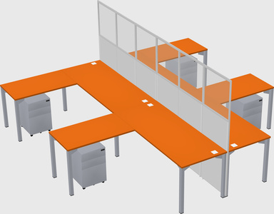 Shared l-shape cubicle