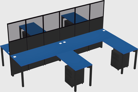Shared l-shape cubicle