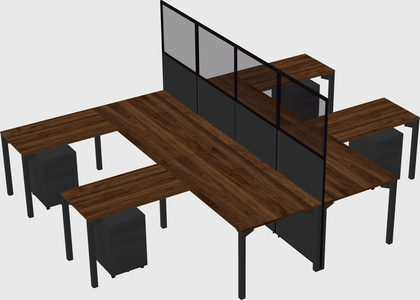 Shared l-shape cubicle