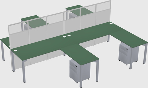 Shared l-shape cubicle