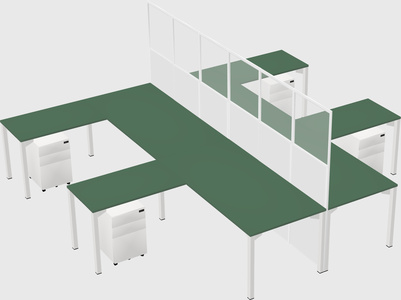 Shared l-shape cubicle