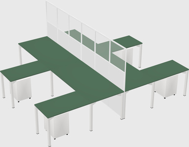 Shared l-shape cubicle