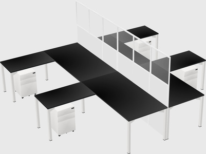 Shared l-shape cubicle