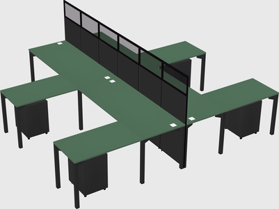 Shared l-shape cubicle