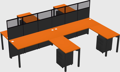 Shared l-shape cubicle