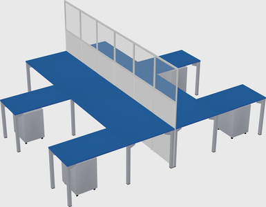 Shared l-shape cubicle
