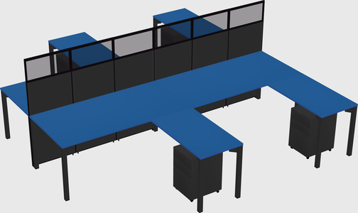 Shared l-shape cubicle