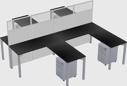 Shared l-shape cubicle