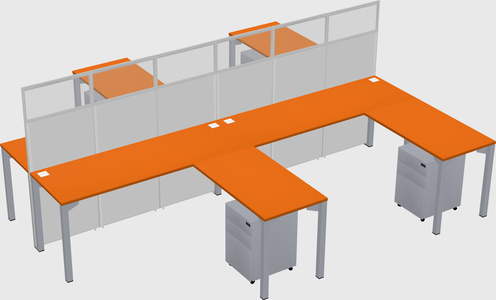 Shared l-shape cubicle