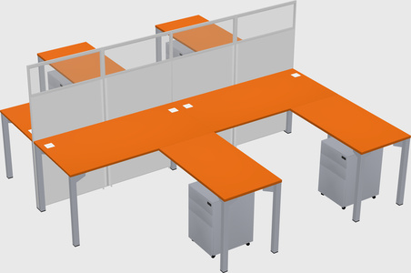 Shared l-shape cubicle