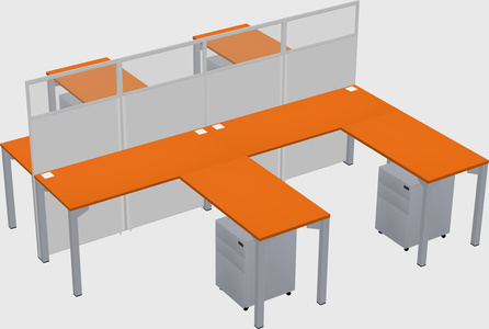 Shared l-shape cubicle