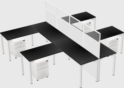 Shared l-shape cubicle
