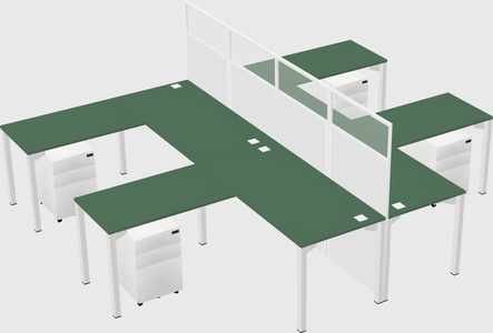Shared l-shape cubicle