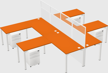 Shared l-shape cubicle