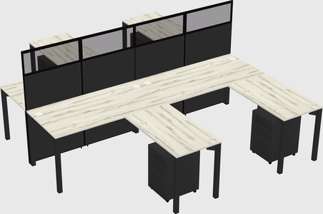 Shared l-shape cubicle