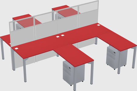 Shared l-shape cubicle