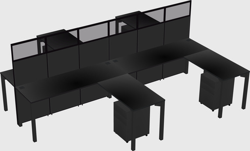 Shared l-shape cubicle