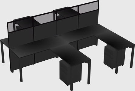 Shared l-shape cubicle