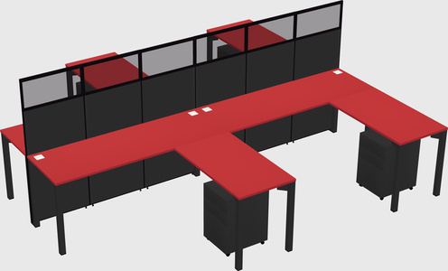 Shared l-shape cubicle