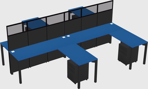 Shared l-shape cubicle