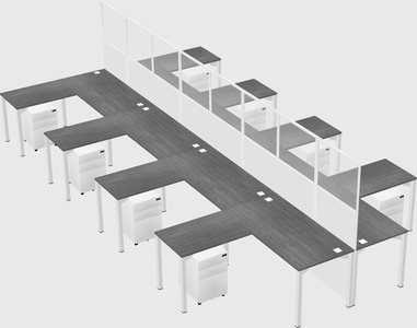 Shared l-shape cubicle
