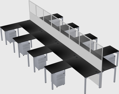 Shared l-shape cubicle