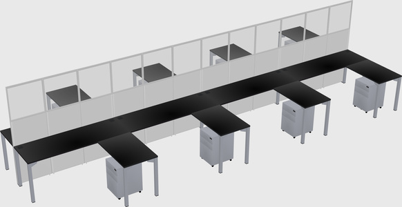Shared l-shape cubicle