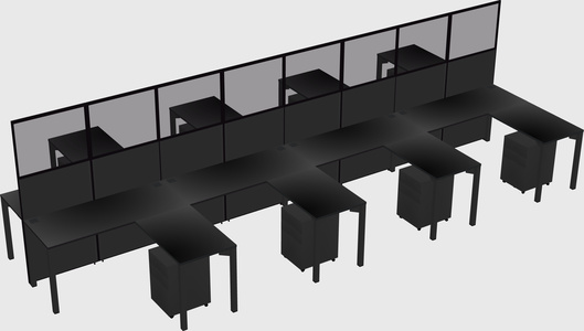 Shared l-shape cubicle