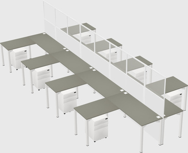 Shared l-shape cubicle