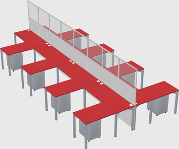 Shared l-shape cubicle