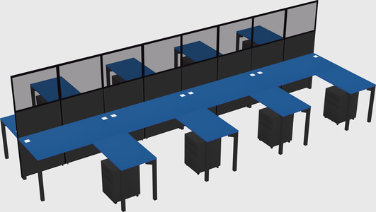 Shared l-shape cubicle