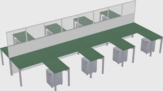 Shared l-shape cubicle