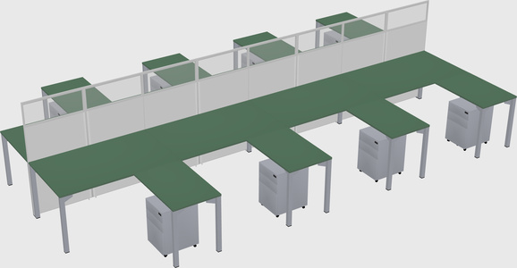 Shared l-shape cubicle