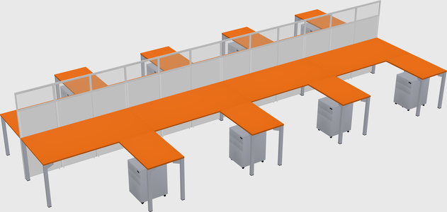 Shared l-shape cubicle