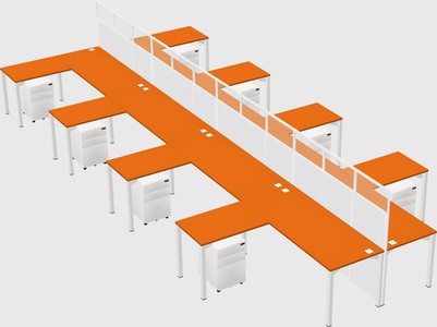 Shared l-shape cubicle