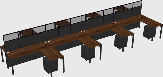 Shared l-shape cubicle