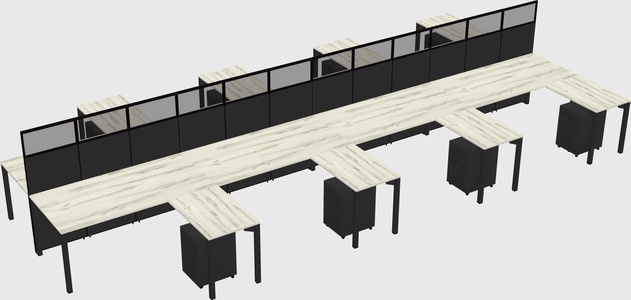Shared l-shape cubicle