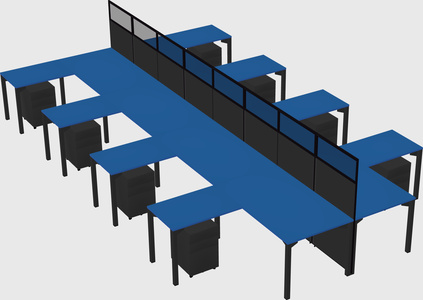 Shared l-shape cubicle
