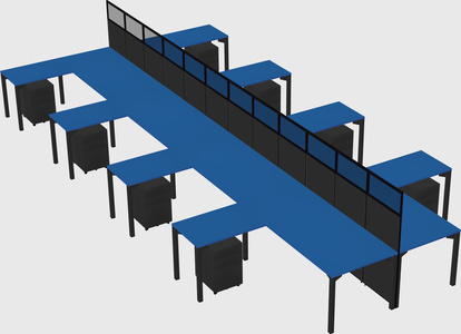 Shared l-shape cubicle