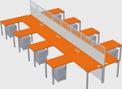 Shared l-shape cubicle