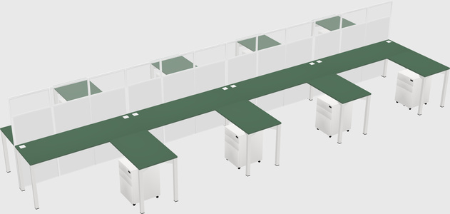 Shared l-shape cubicle
