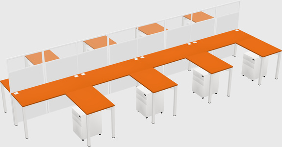 Shared l-shape cubicle